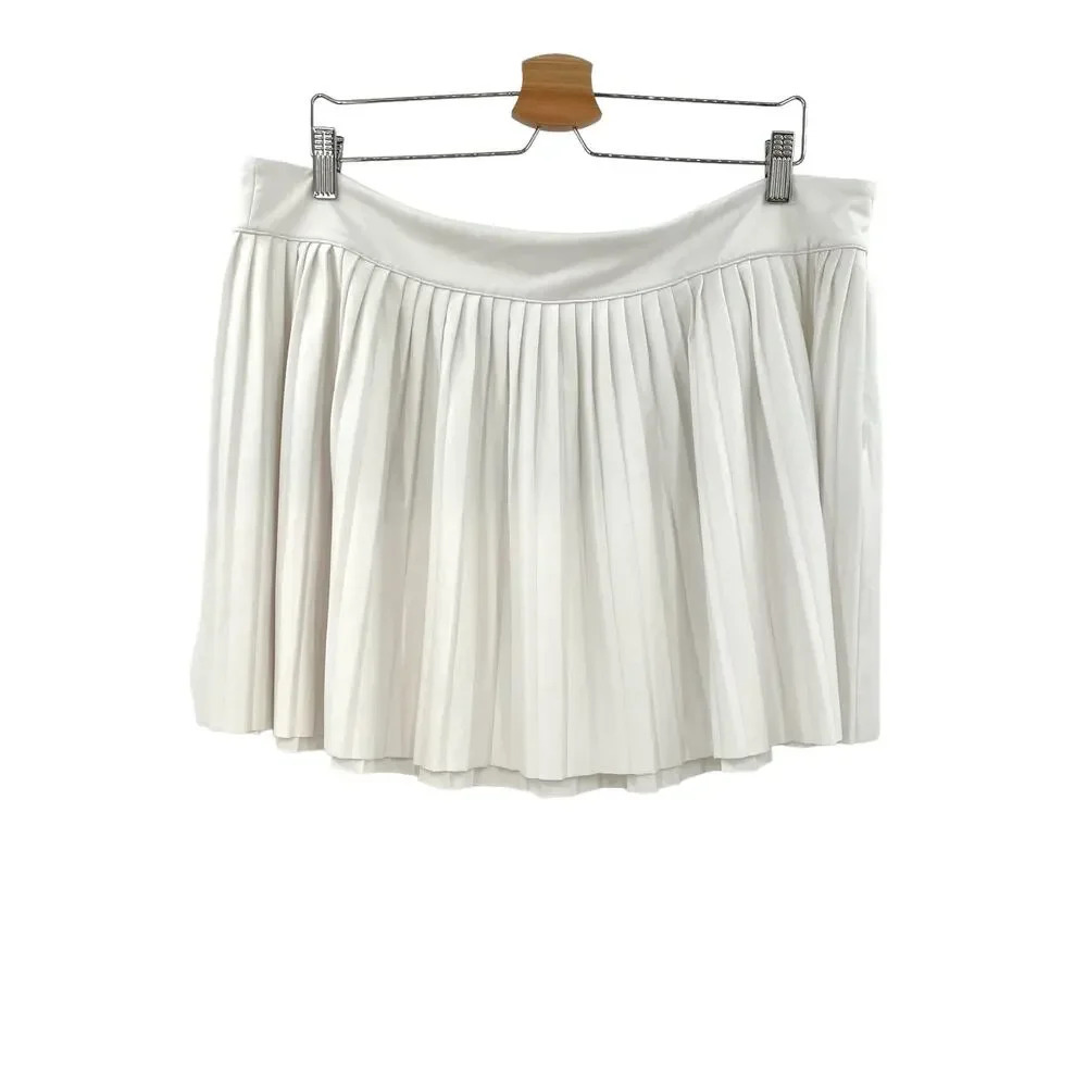 Vineyard Vines Solid Accordion Pleat Tennis Skirt Mini White Size XL **Flawed‎